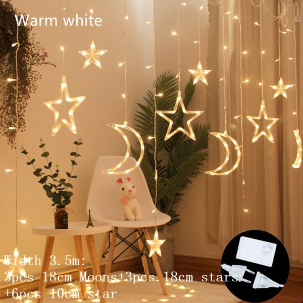 Moon & Star Shaped Decorative Christmas Lights