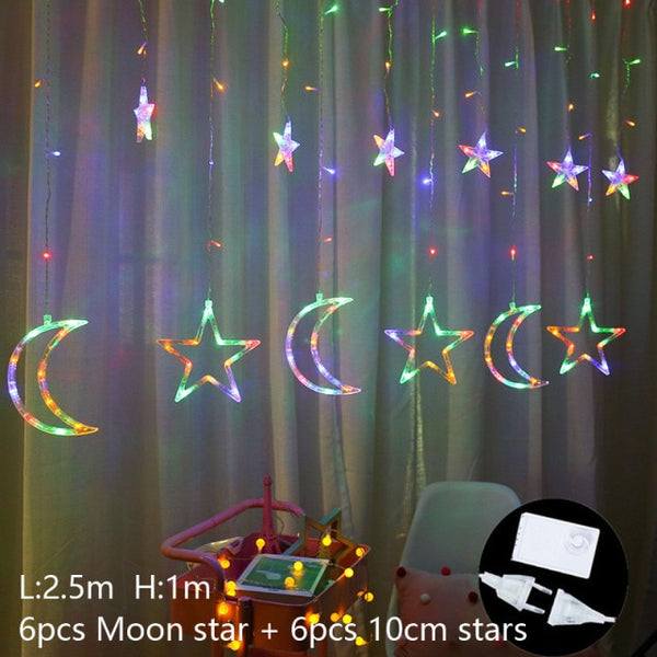 Moon & Star Shaped Decorative Christmas Lights