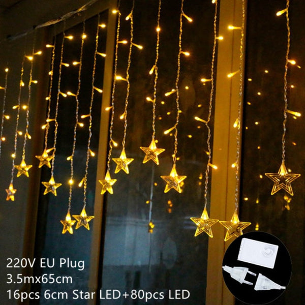 Moon & Star Shaped Decorative Christmas Lights